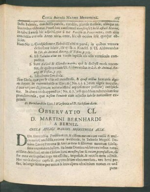 Observatio CI. - CXX.