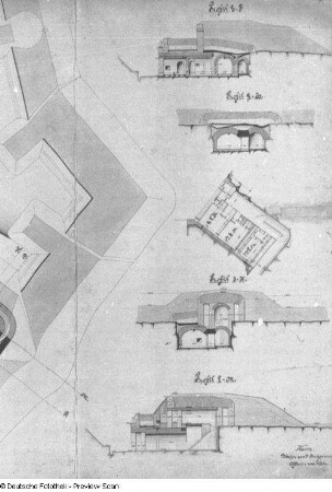 Projekt zu einem Kriegs-Kasernement für 150 Mann auf der Festung Königstein