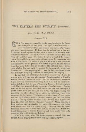 The Eastern Tsin Dynasty (continued) ... - Chapter XIV