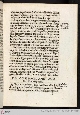 De communione cum sacrificio iugenda