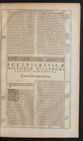 Ecclesiasticae Historiae ... Tomus Decimus Sextus.