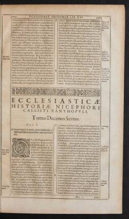 Ecclesiasticae Historiae ... Tomus Decimus Sextus.