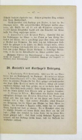 20. Korinth's und Karthago's Untergang
