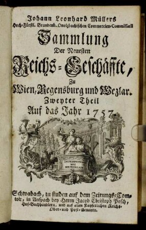 2: Sammlung der neuesten Reichsgeschäffte zu Wien, Regensburg und Wezlar