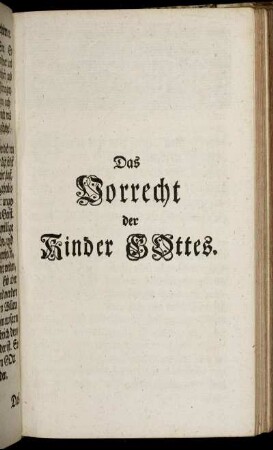 Das Vorrecht der Kinder Gottes.