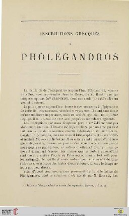 N.S. 11.1865: Inscriptions grecques de Pholégandros