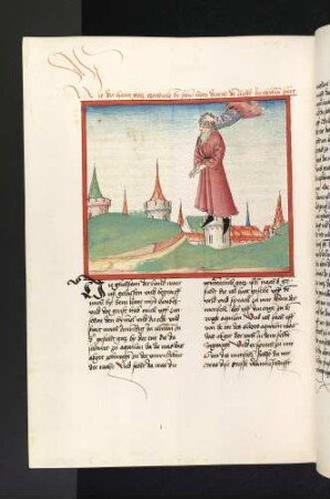 Ezechiel wird von der Hand Gottes an den Haaren nach Jerusalem geführt