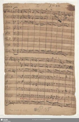 Komm Seelenfreund wir sind bereit. Excerpts - Mus.2477-E-528 : S, Coro, orch; E|b