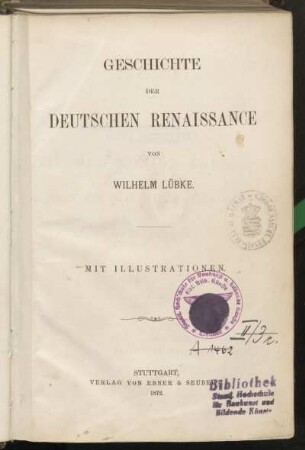 Bd. 5: Geschichte der deutschen Renaissance