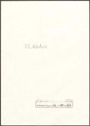 Rosen, F[riedrich] Deutscher Gesandter in den Haag, Schriftwechsel mit Wichert