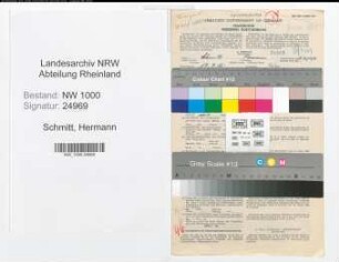 Entnazifizierung Hermann Schmitt, geb. 17.07.1912 (Verw.Angest.)