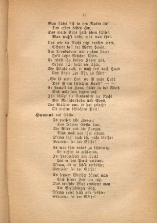 Hymnus auf Göthe.