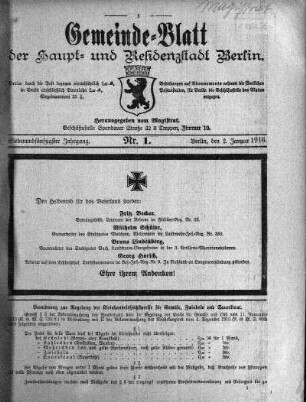 1916,1: Nr. 1, 2. Januar 1916