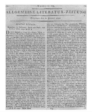Halem, G. A. v.: Poesie und Prose. Hamburg: Hoffmann 1789