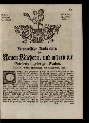 XXXIX. Stück
