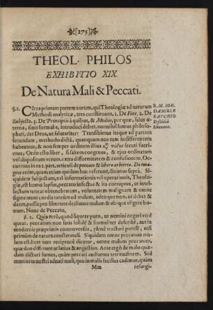 Theol. Philos. Exhibitio XIX.