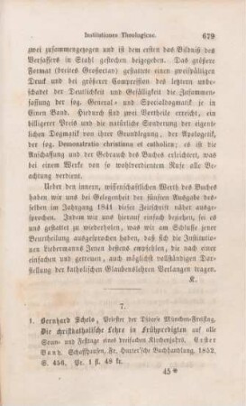 679-711 [Rezension] Schels, Bernhard, Die christkatholische Lehre in Frühpredigten auf alle Sonn- und Festtage eines dreifachen Kirchenjahres