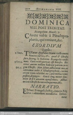 Dominica VIII. Post Trinitat: