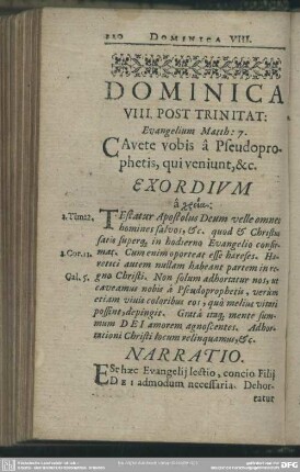 Dominica VIII. Post Trinitat: