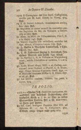 90-96, In Folio. In Qvarto. In Octavo. In Dvodecimo.