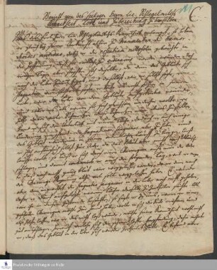 Letzte Stunden von Bericht von Caspar Gottlieb Schlegelmilch, verfasst von Andreas Worm.