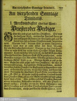 Am vierzehenden Sonntage Trinitatis