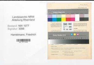 Entnazifizierung Friedrich Hamelmann , geb. 15.07.1913 (Polizist)