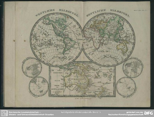 3. Östliche und westliche Halbkugel. Theil von Australien