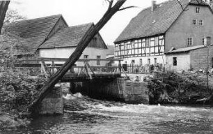 Schwepnitz-Cosel. Bollbuck Mühle, Ansicht über den Saleskbach