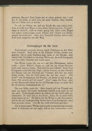 Eulenspiegel ißt für Geld