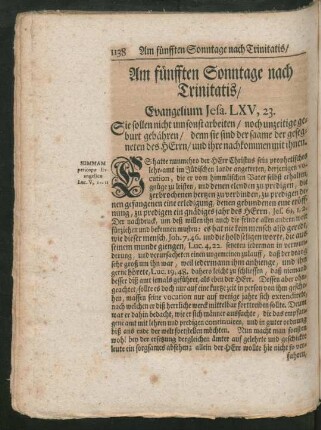 Am fünfften Sonntage nach Trinitatis / Evangelium Jesa. L.XV, 23