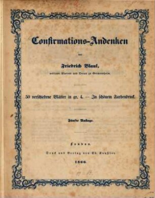 Confirmations-Andenken : 50 verschiedene Blätter in gr. 4