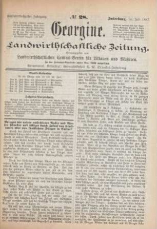 Fünfundfünfzigster Jahrgang. No. 28. Insterburg, 14. Juli 1887.