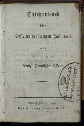 Taschenbuch für Officiere der leichten Infanterie