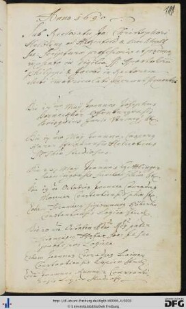 [fol. 101] Rektorat Jakob Christoph Helbling