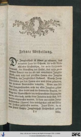 Zehnte Abtheilung.