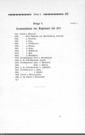 4. Kommandeure des Regiments seit 1817