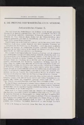 II. Die Prüfung der wasserlöslichen Vitamine.
