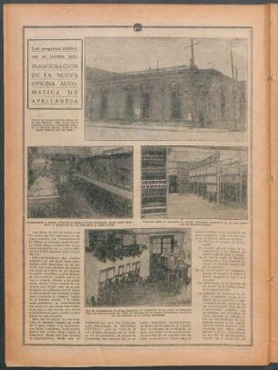 Inauguración de la nueva oficina automática de Avellaneda : Los progresos telefónicos en nuestro país