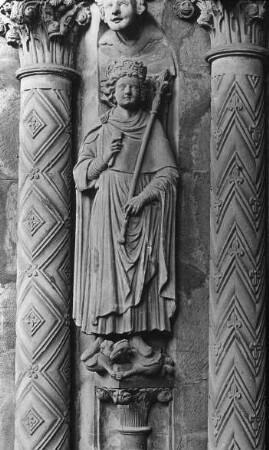 Freiberg (Sachsen), St. Marien, Goldene Pforte, Gewändefigur, König Salomo