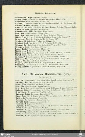XVII. Märkischer Bezirksverein.