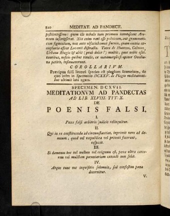 820-838, Spec. 617. De poenis Falsi