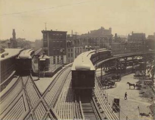 New York: Elevated Railroad. Chatham Square