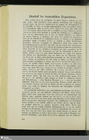 Überblick der theatralischen Organisation