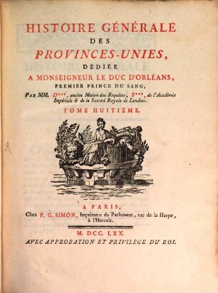 Histoire Générale Des Provinces-Unies. 8