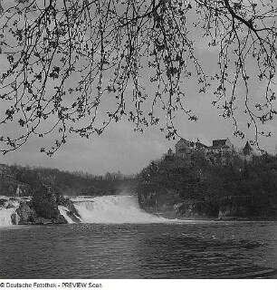 Rheinfall, im Hintergrund Schloss Laufen