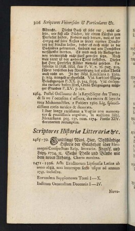 306-340, Scriptores Historiae Litterariae & c. - Scriptores Antiquitatum Sacrarum & Profanarum
