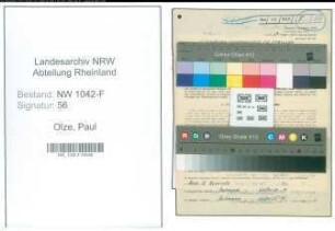 Entnazifizierung Paul Olze , geb. 08.06.1907 (Zollbeamter)
