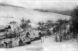 Mitteldorf mit Kirche im Winter : li. Mitte: Sägemühle Engelhardt