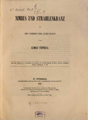 Mémoires de l'Académie Impériale des Sciences de St. Pétersbourg. Sciences politiques, histoire et philologie, 9. 1859